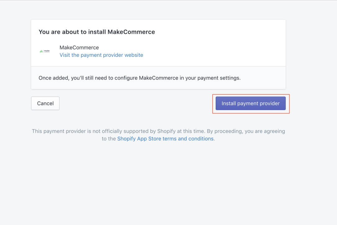 Install makecommerce